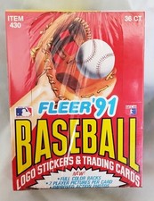 1991 Fleer Baseball Card Wax Packs Box~ 36 Sealed Packs