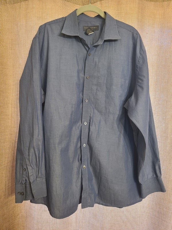 Mens Banana Republic XL Long Sleeve Blue Shirt