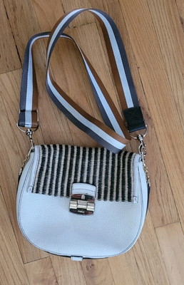 FURLA Club 2 Crossbody SA, Pebbled Leather, Gold Details,  Magnetic Close