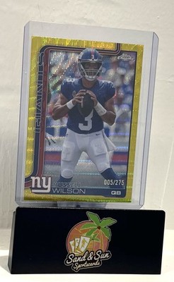 2025 Topps Chrome Yellow Wave Russell Wilson /275 Giants 