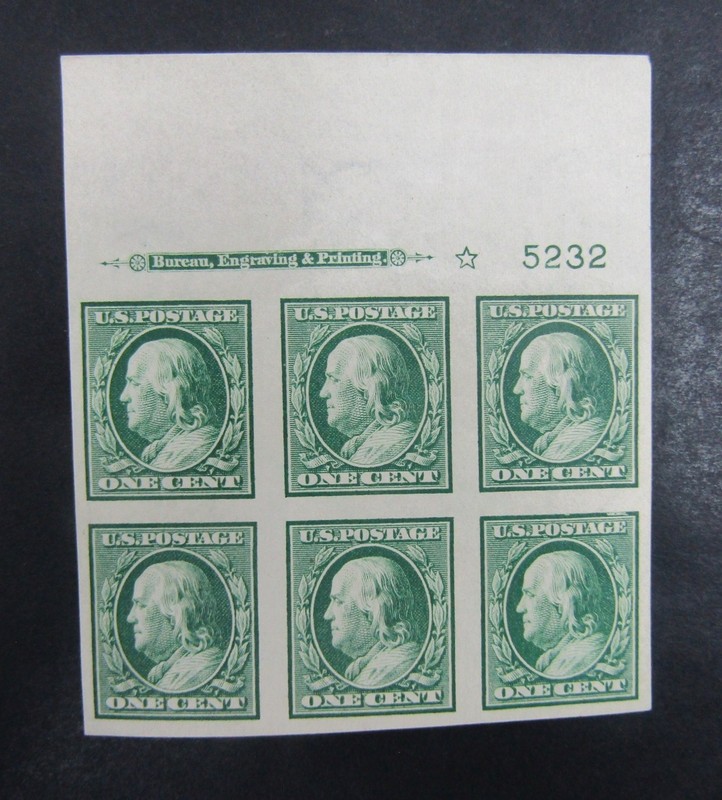 nystamps US Franklin Plate Block Stamp # 343 MNH/H P # Imprint Block  L10x3064