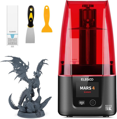 Mars 4 3D Printer 9K Monochrome LCD, 7'' Screen, UV Light, 153x77x175mm
