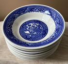 Set of 7 blue willow fruit bowls. Unmarked, excellent condition!