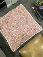 40 X 40 True Vintage Hand Stitched Sewn Strawberry Shortcake Comforter Blanket
