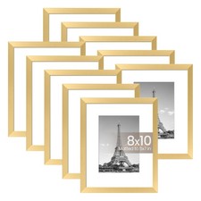 upsimples 8x10 Picture Frame Set of 10, Display Pictures 5x7 with 8x10, Gold