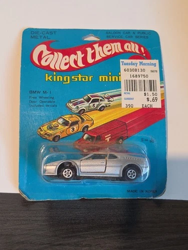 Very Rare Vintage King Star Mini Car BMW M1 Hot Wheels KO Unpunched Sealed