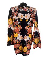 Flying Tomato Floral Bohemian Flared Sleeve Sweater Dress Size Small