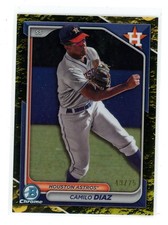 2024 Bowman Camilo Diaz BCP-135 Yellow Lunar Refractor /75 Houston Astros
