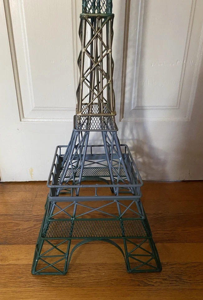 Eiffel Tower Vintage Sculpture 34"Tall, 12" Wide, Wrought Welded Iron Home Decor - Image 2 of 3