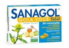 SANAGOL GOLA VOCE MIELE LIMONE Phyto Garda 24 Caramelle