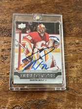 Dustin Wolf IP Signed Upper Deck Debut Dates Card JSA Coa Flames Autographed