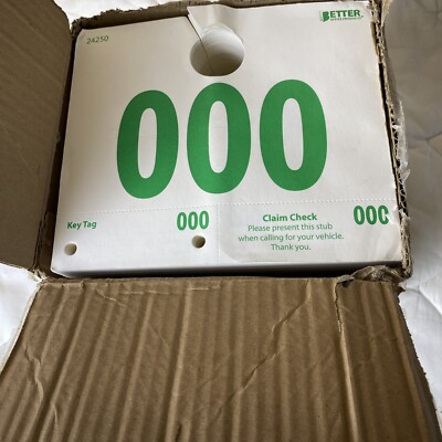 1000 Count 3 Part Double Sided Auto Service Dispatch Numbers Mirror Tags