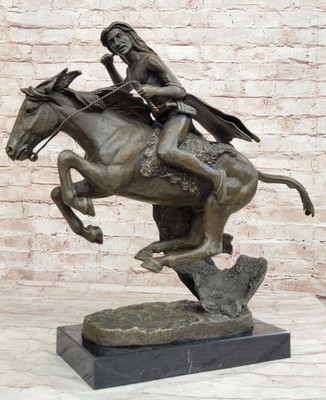 Cheyenne Bronze Sculpture/Statue by Frederic Remington LARGE Los Wax Method Deal