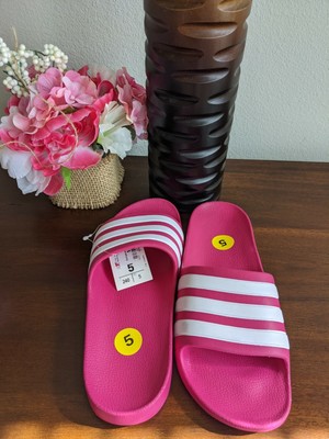 hot pink adidas slides