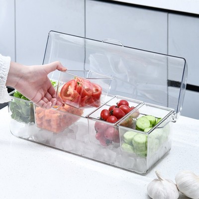 Mit Deckel Eis-Party-Platter Große Kapazität Kühlschrank-Frisch halte box