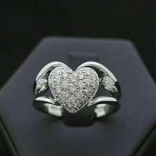 2Ct Round Cut Lab-Created Diamond Heart Shape Wedding Ring 14k White Gold Plated