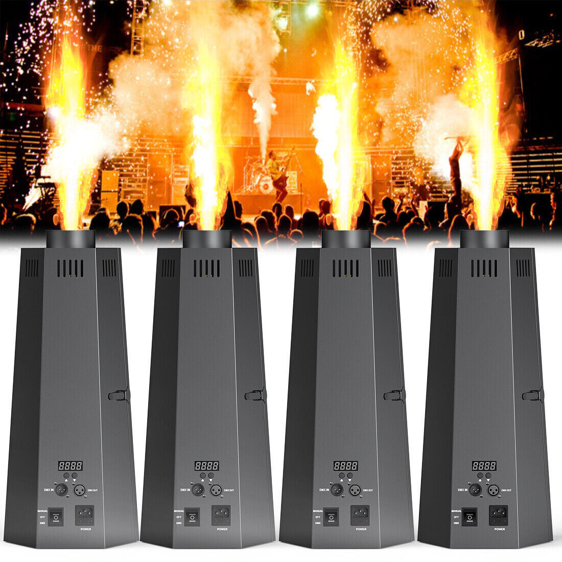 1/2/4× 200W Fire Thrower Flame Machine Projector Stage Effect