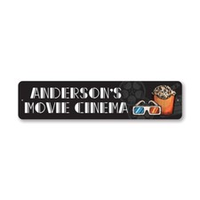 Family Movie Cinema Plaque Custom Named Home ...