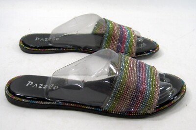 PAZZLE NEW Summer rainbow color stone   Shoes Slip On  Sandals  WOMEN Size  7