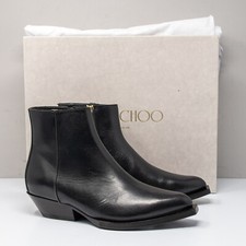 Jimmy Choo Jun Black Leather Booties Size 7.5 US 37.5 EU 