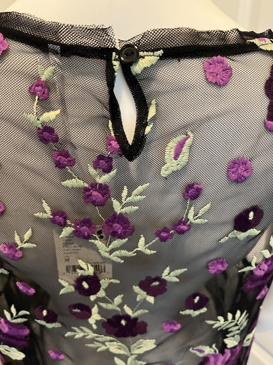 free people sky bright midi dress FREE PEOPLE sz S Floral embroidery Mesh Lace Inserts Sky Bright Midi Dress  $228