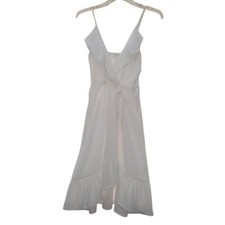 Monteau Sleeveless Ruffle High Low Babydoll Ivory Women's Size Jr M Fairy Dress