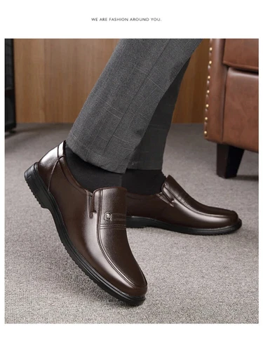 Shoes Men Loafers Genuine Shoes Classic Soft Leather Breathable Men Shoes Flat - Picture 14 of 23