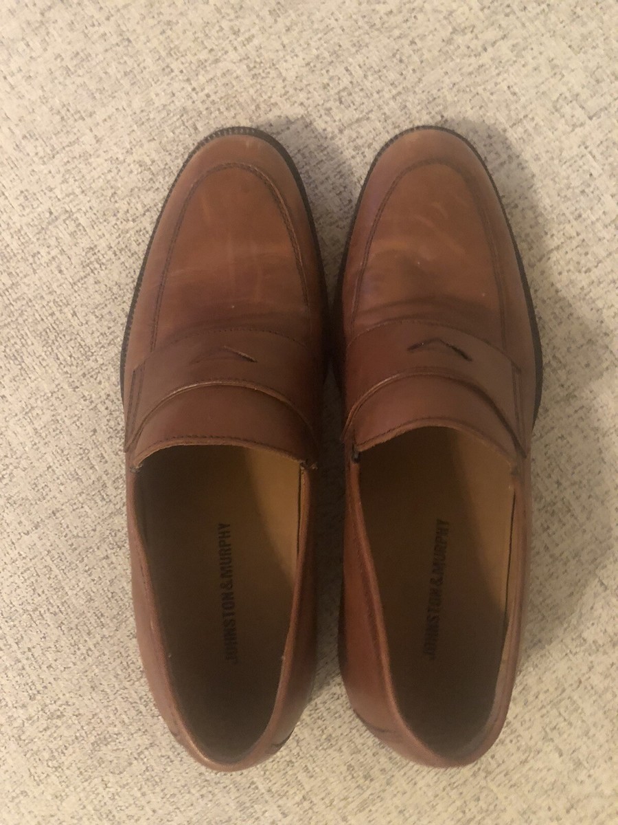 Johnston & Murphy Leather Penny Loafers Brown Mens 9M Slip  display picture 2