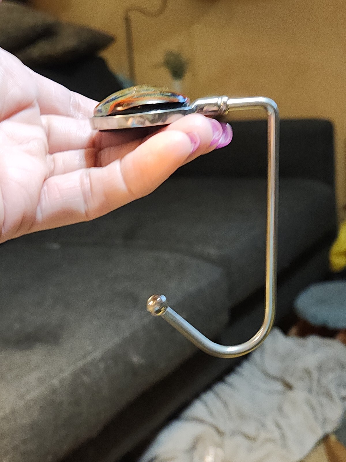 Handbag Holder Magnetic Swivel Gold Red Blue Sparkle Purse Hook for Table Desk-image