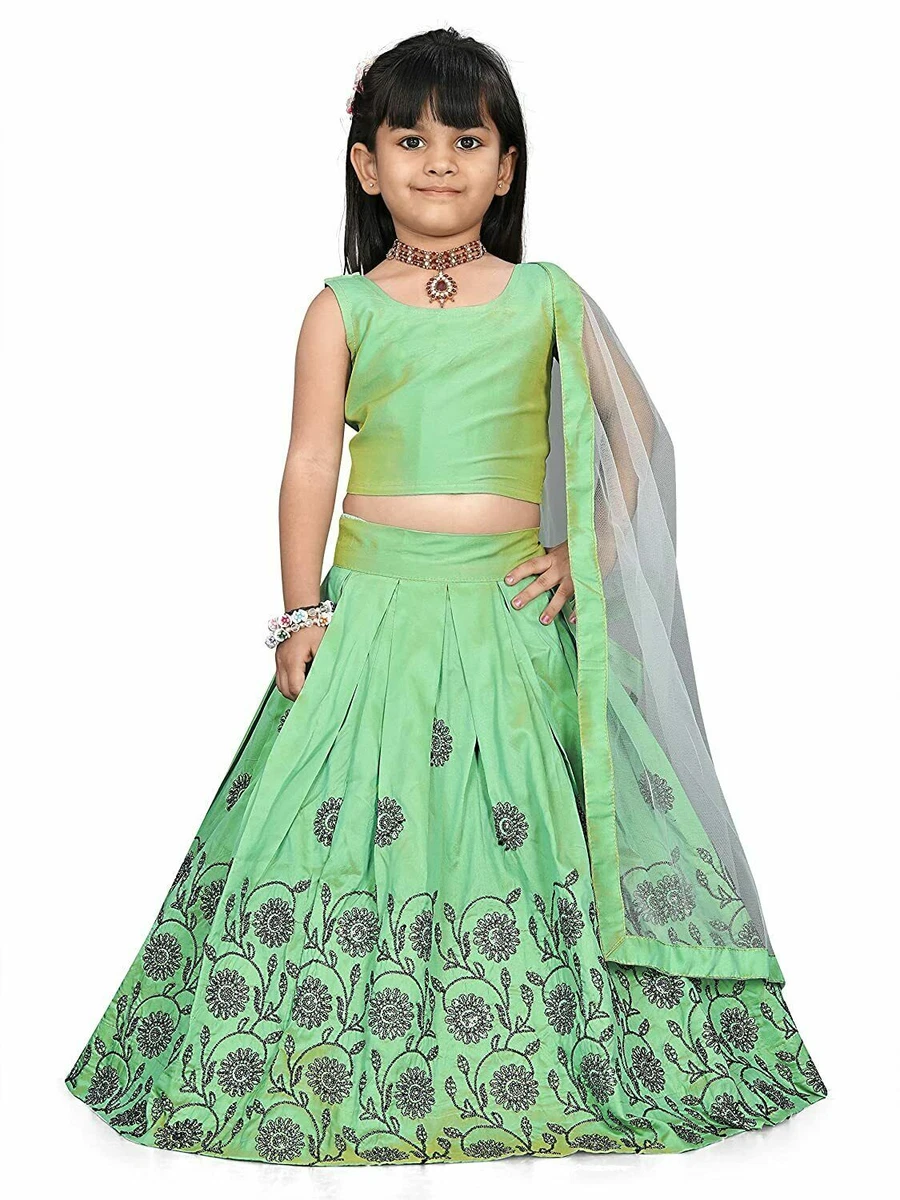 Girl's Taffeta Silk Readymade baby Lehenga Choli for Kid' ...
