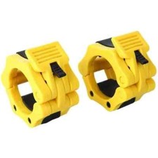 Bagues de serrage x2 Bague Stop disque barre muscu haltérophilie Jaune 50mm
