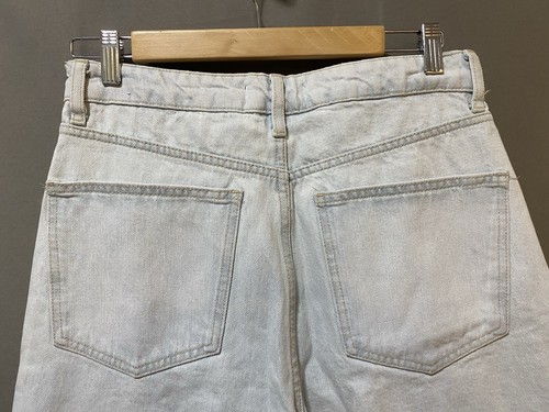 NWT MANGO Women Zip Front Hi-Rise Cut Out Wide-Leg 100% Cotton Jeans Size 8 Blue - Picture 6 of 9