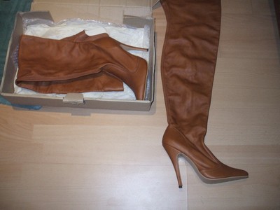 thigh length leather boots