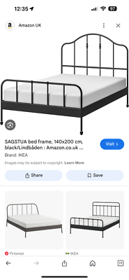 Brand IKEA White Metal Queen Bed Frame Excellent Condition | eBay