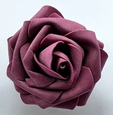 3" Plum Purple Rose FOAM Flower Hair Clip Clip-On Pin-Up Wedding