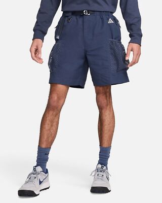 Nike ACG Snow Grass Cargo Shorts Mens Size MEDIUM Thunder Blue