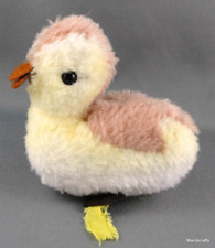 Steiff Duckling 1970s Dralon Plush Duck 10cm 4in ID Button and Tag Vintage