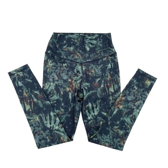 lole burst high-waisted ankle midnight garden eucalyptus leggings