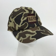 Vtg NAPA Brown CAMO Snapback HAT Baseball Cap AUTO Parts CAMOUFLAGE Trucker