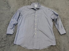 Brooks Brothers 1818 Regent Shirt Mens 16.5 - 2/3 Blue White Stripe Long Sleeve