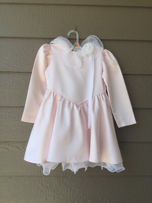 Isabella little girls dress light pink satin, size 6 | eBay