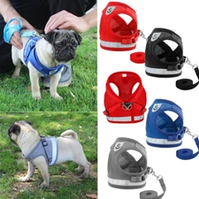 Pet Cats Dogs Mesh Harness & Leash Set Walking Outdoor Safety Strap Puppy Vest