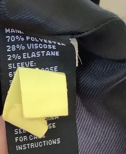 Sportsgirl Jacket Black Gold Zip Stretch Plus Sz 16 XL Puff Sleeve Lined As New - Picture 8 of 10