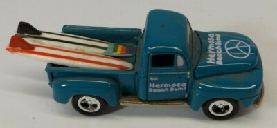 2000 Johnny Lightning Surf Rods Turquoise Truck Hermosa Beach Bums 