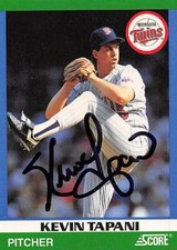 Kevin Tapani autographed baseball card (Twins) 1991 Score Rising Star #52