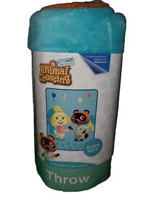 Animal Crossing New Horizons Super Soft Throw Plush Blanket 46'' X 60'' Nintendo