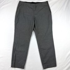 Nine West Side Zip Skinny Elastic Waist Trouser Pants Women's 16 Houndstooth