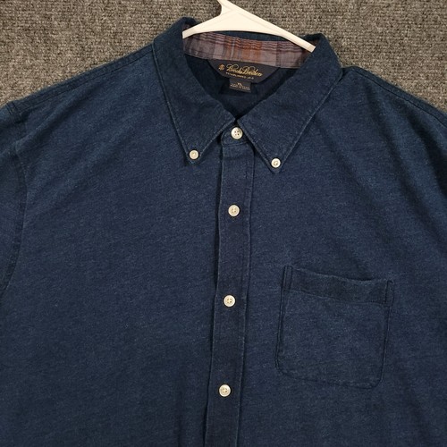 Brooks Brothers 1818 Shirt Mens XL Navy Blue Casual Button Down Long Sleeve Soft