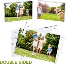 Acrylic Magnetic Photo Frame Double Sided Clear Fridge Picture Frame