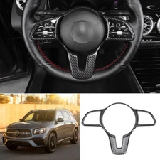 For Benz GLB 200 250 2020-2023 Carbon Fiber Steering Wheel Control Cover Trim